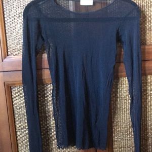 Sheer Mesh Black Long Sleeve